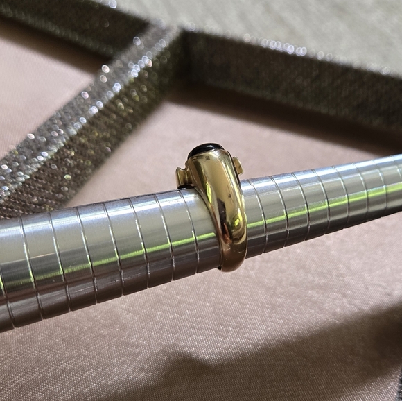 Vintage 14k Gold Sapphire Moonstone Ring - Picture 9 of 15